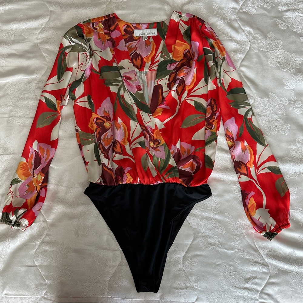 Adelyn Rae: Floral Long Sleeve Bodysuit